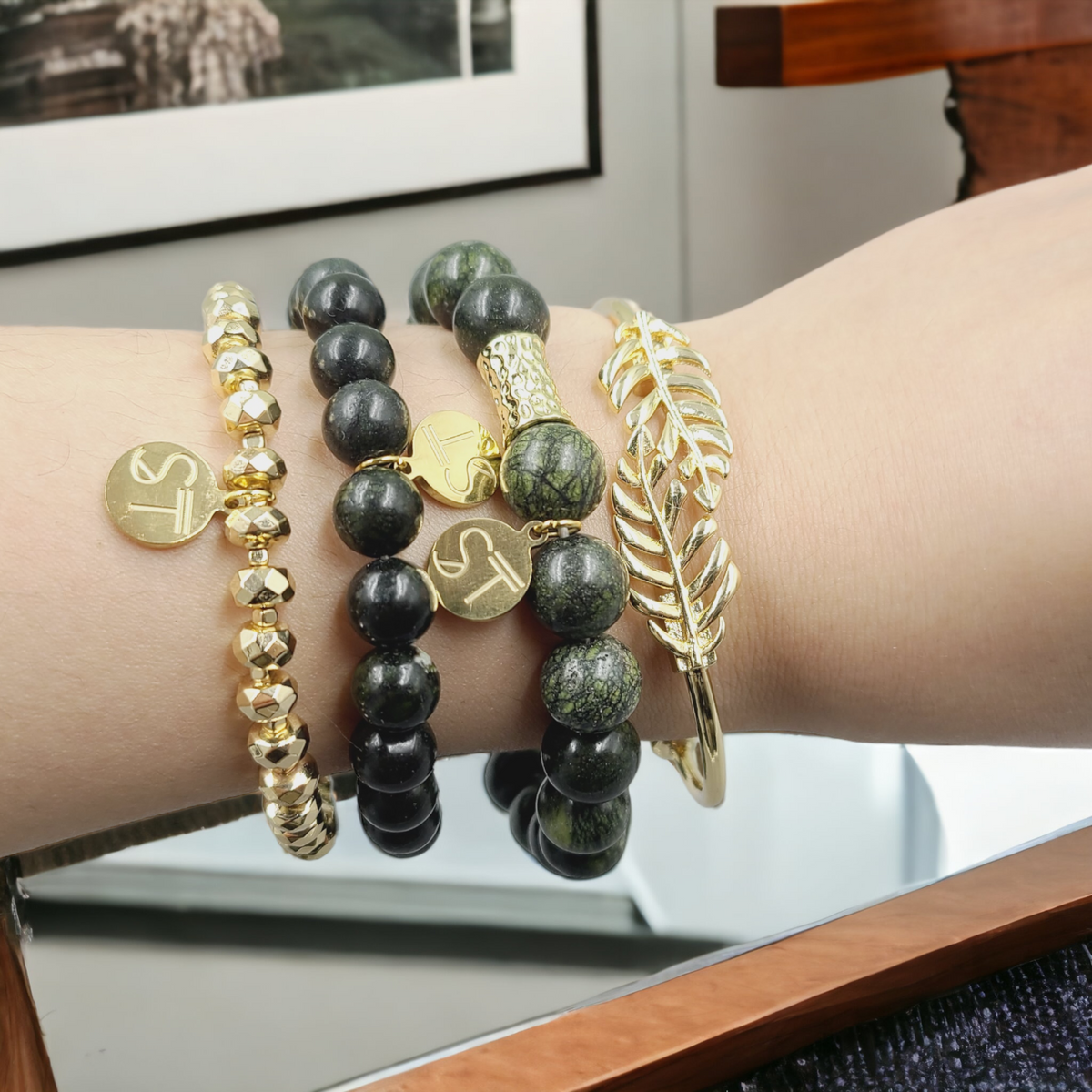 Cypress Moss Bracelet Stack