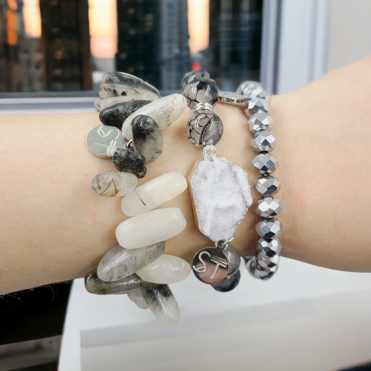 Lunar Silver Bracelet Stack
