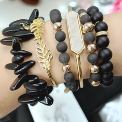 Merci Coal Bracelet Stack