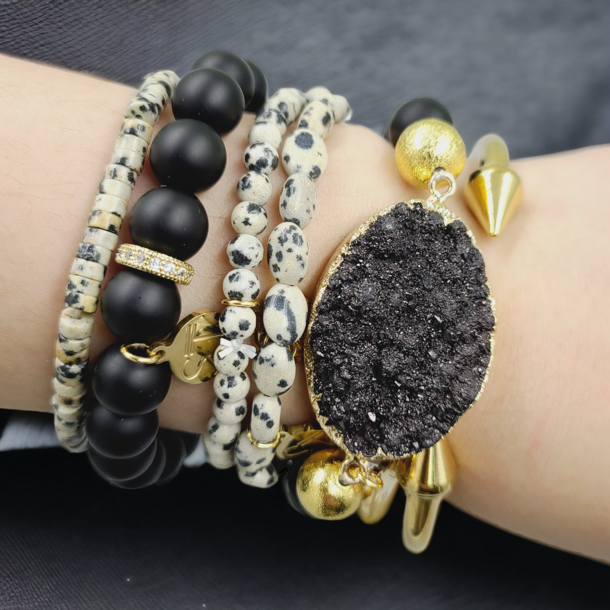 Eternity Coal Bracelet Stack