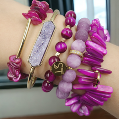 Raspberry Wine Bracelet Stack