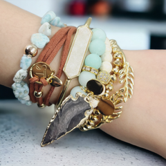 Rustic Mint Bracelet Stack
