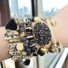 Stone Coal Bracelet Stack