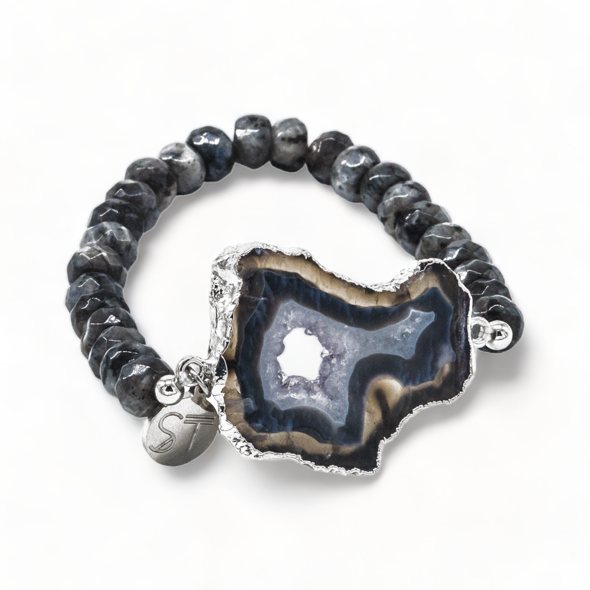 Smoky Silver Agate Bracelet