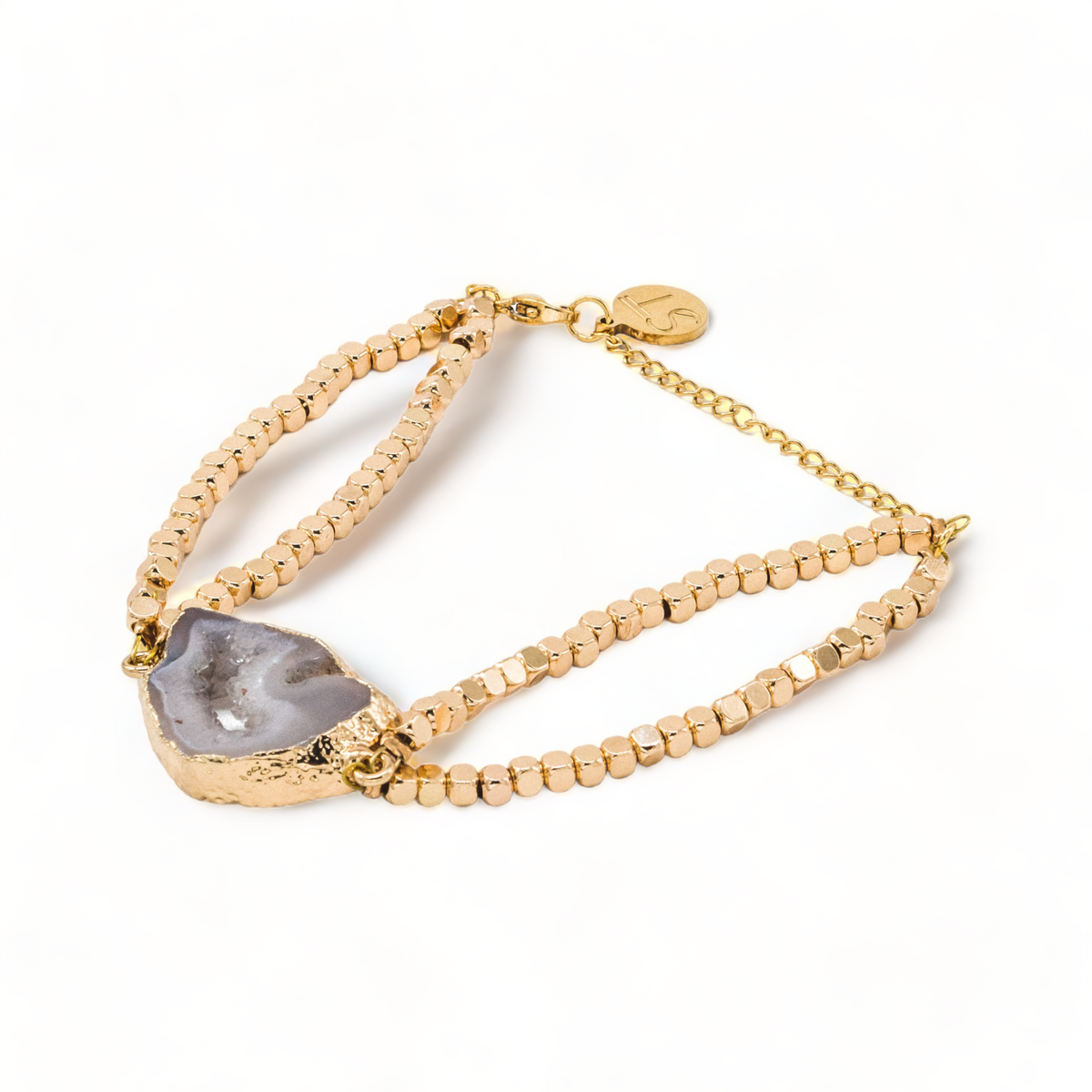 Gold Crush Agate Bracelet