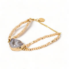 Gold Crush Agate Bracelet
